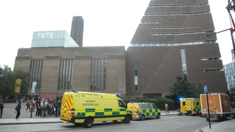 PA Media Emergency services outside Tate Modern