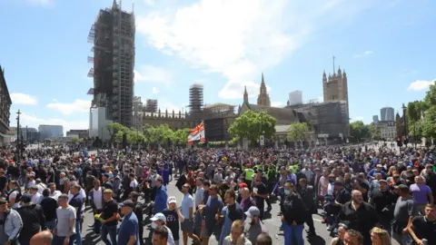 EPA Protesters outside Parliament