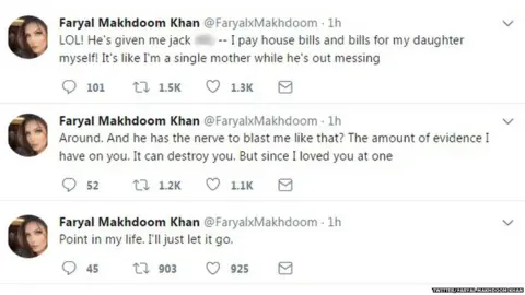 Twitter/Faryal Makhdoom Khan A series of Faryal's tweets