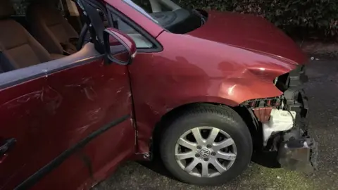 Leicestershire Police Damaged car