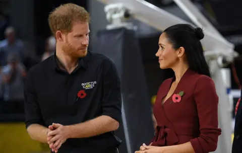 EPA The duke and duchess at the medal presentation for the wheelchair basketball final