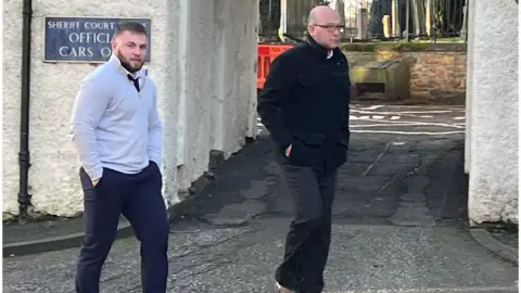 BBC Lewis Hall and Timothy Hall arriving at court.