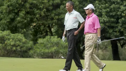 Getty Images Barack Obama and Najib Razak play golf at Marine Corps Base Hawaii