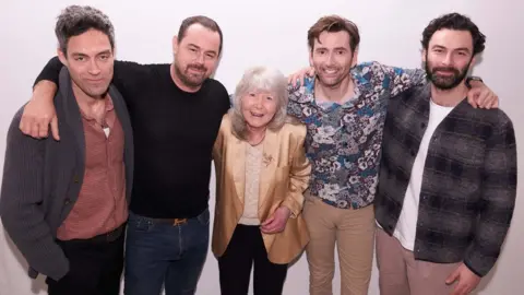 Rivals cast and Jilly Cooper