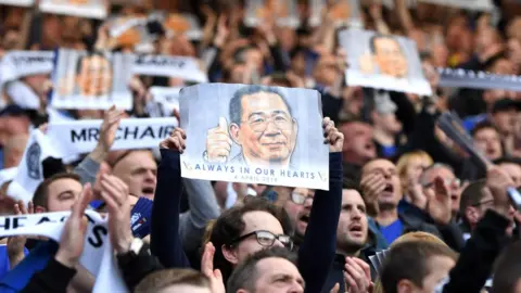 Getty Images Leicester City fans on their feet