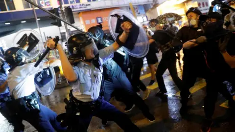 Reuters Police clash with anti-extradition bill protesters after a protest