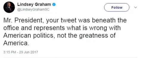 Twitter Tweet by Lindsey Graham