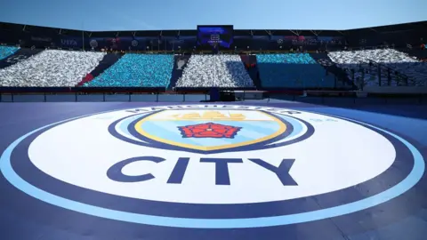 Reuters Manchester City emblem at Istanbul stadium