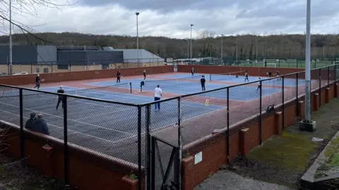 Simon Thake/BBC The outdoor courts