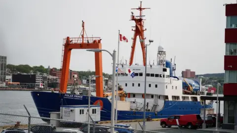 PA Media Main support ship docks at Canadian harbour
