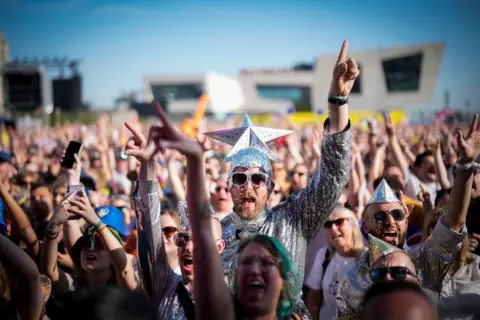 Christopher Furlong/Getty Images Eurovision fans in Liverpool