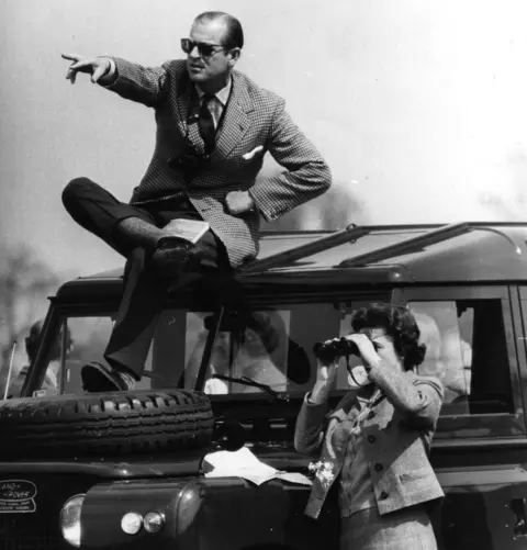 Getty Images Prince Philip with the Queen at Badminton Horse Trials in 1968