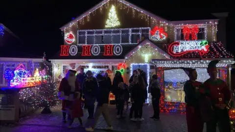 Photo of Christmas lights on outside of house