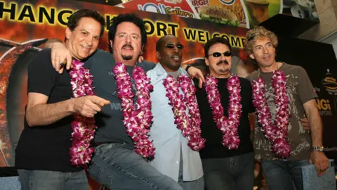 Getty Images Mike Porcaro (first from left) with Toto in Singapore, 15 May 2006