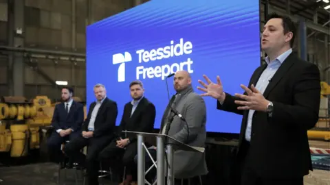 BBC Ben Houchen at Teesside Freeport launch at Wilton Engineering