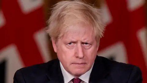Reuters Prime Minister Boris Johnson at the Downing Street briefing
