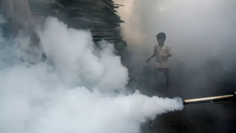 Getty Images Fumigation of a house