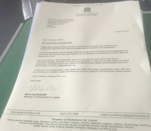 Maria Caulfield Letter and emails to Chris Grayling