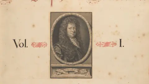 Pepys Library, Magdalene College Cambridge Frontispiece showing image of Samuel Pepys