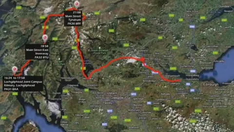 Gilroy's return trip was also traced by police