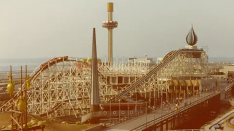 Blackpool Pleasure Beach Big Dipper in 1984