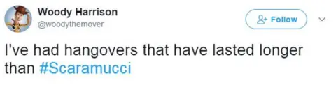 Twitter - @woodythemover Tweet from user woodythemover: I've had hangovers that have lasted longer than #Scaramucci