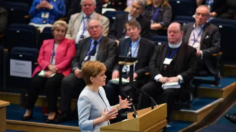 Getty Images First Minister Nicola Sturgeon, addressed the general assembly two years ago