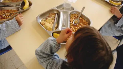 Getty Images Children eating school dinners