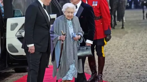 PA Media Queen Elizabeth II arrives for the A Gallop Through History Platinum Jubilee celebration at the Royal Windsor Horse Show at Windsor Castle.