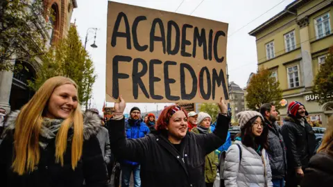 Getty Images Academic freedom protest