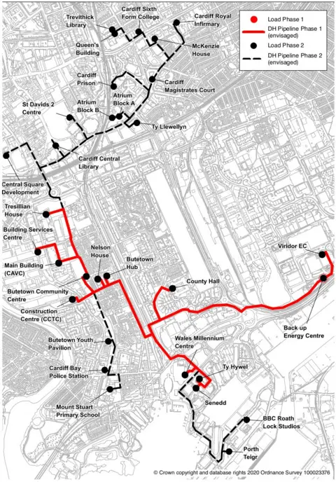 Ordnance Survey Proposed pipe network