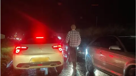 BBC A photo of queues