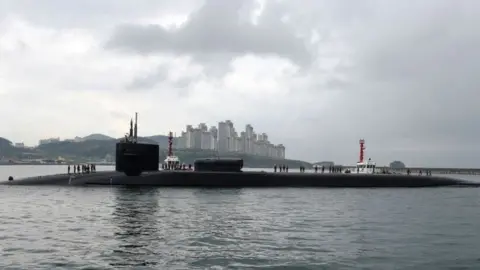 US Navy via AFP/Getty Images The US submarine USS Michigan stationed in South Korea