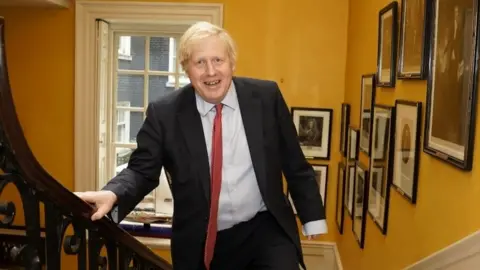 PA Media Boris Johnson inside No 10 after the birth of his son