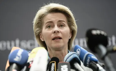 EPA German Defence Minister Ursula von der Leyen at the Defence Committee of the German Parliament