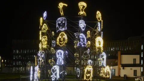 Matthew Andrews Ron Haselden's artwork Watchtower at Lumiere 2023