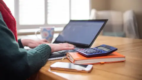 Home worker with laptop