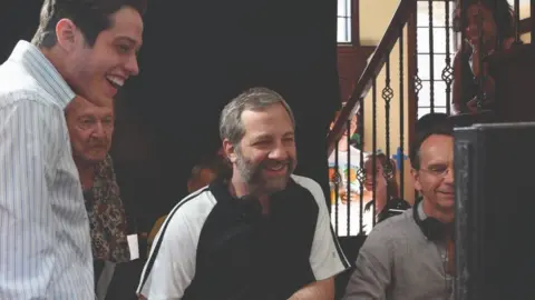 Universal Pictures Judd Apatow and Pete Davidson on-set