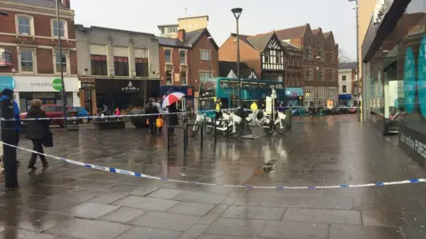 BBC Cordon in St Peter's Street, Derby