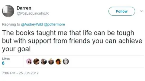 @PozLadLincolnUK/twitter The books taught me that life can be tough but with support from friends you can achieve your goal