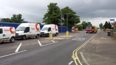 Suffolk Fire and Rescue Service The scene at Exning Road