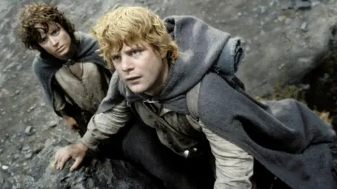 New Line Cinema Elijah Wood as Frodo Baggins and Sean Astin as Samwise Gamgee