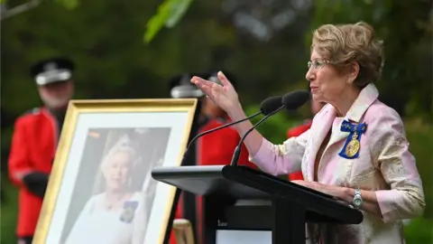 EPA New South Wales Governor Margaret Beazley speaks during a celebration honouring the Queen's Platinum Jubilee at the Government House in Sydney, Australia