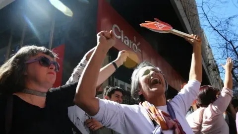 Reuters Demonstrators in favour of abortion celebrate after of the members of a constitutional court ruled that a law legalising abortion in certain cases is constitutional at Santiago