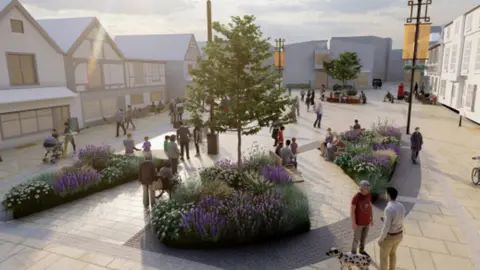 Herefordshire Council Corn Square artist impression