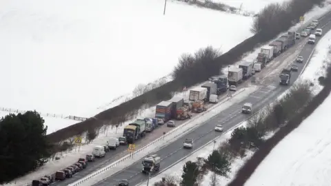 PA Lorries stranded on A1