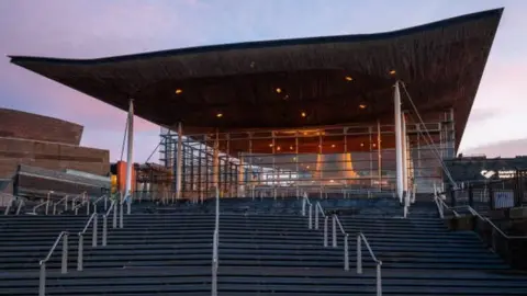 Getty Images A photo of the Senedd at sunset