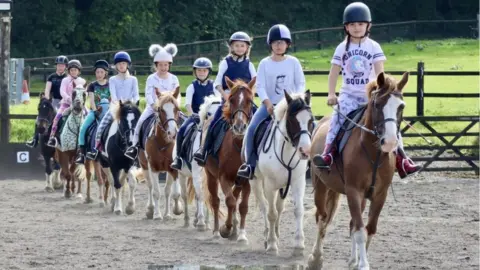 Talygarn Equestrian Centre Children riding horses before lockdown