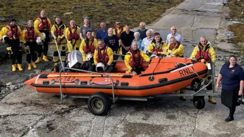 Port St Mary RNLI  Port St Mary Lifeboat crew and rescue boat