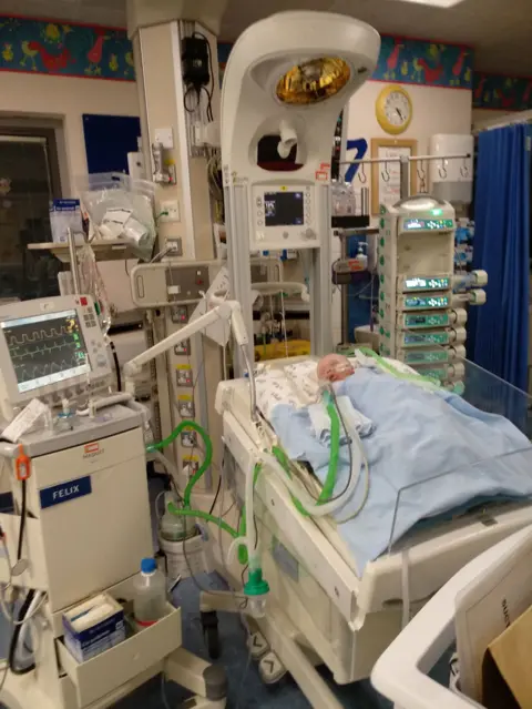 Luca in intensive care